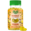 Vitamina C Jelly Bean Gumies pentru adulți, Suport Imun Suplimente dietetice, Vegetarian, 120 Citrus Blast Jelly Beans, Kosher