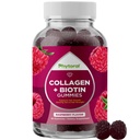 Colagen peptide hidrolizate pentru femei cu biotina - par, piele și unghii Vitamine pentru elasticitate, Vitality & Hidration Gummies - Biotin natural și Colagen pentru femei - 90 Conte