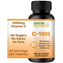 SHIFAA NUTRIŢIE Halal Vitamina C-1000 mg comprimate, 60 zile de aprovizionare. Suport imun suplimentar cu vitamina C, elderberry, Querbetin, Rose Hips & Rutin. Vegetarian, Non-GMO, Sugar Free & Keto Friendly