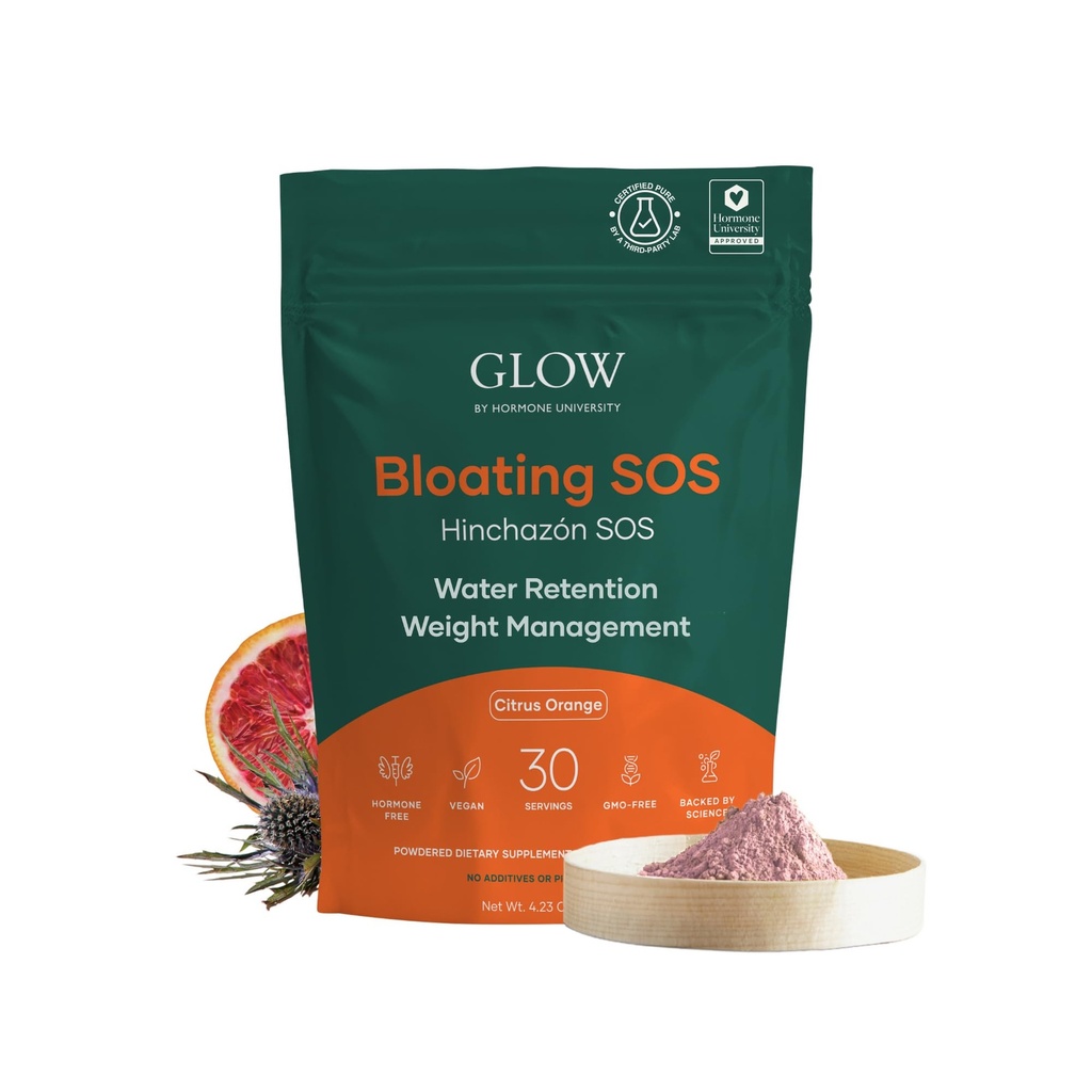 Blow Bloating SOS Drink Powder, Blooting Relief pentru femei cu Morosil & Enzime digestive, pentru reținerea apei, metabolism, Gut Health & Immune Support, Citrus Orange - Dietician Co-Dezvoltat