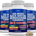 New Age Siliciu Sea Moss, Black Seed Oil, Ashwagandha, Turmeric, Bladderwrack, Braddock - cu Manuka, Honey Dandelion, ACV Black Pepper Gluten gratuit