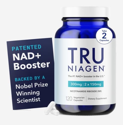 TRU NIAGEN - Nicotinamidă patentată Ribozidă NAD+ Supliment. NR susţine energia celulară Metabolizarea şi repararea, Vitalitatea, Îmbătrânirea sănătoasă a inimii, Creierul şi muşchiul - 60 Serviri / 120 Capsule