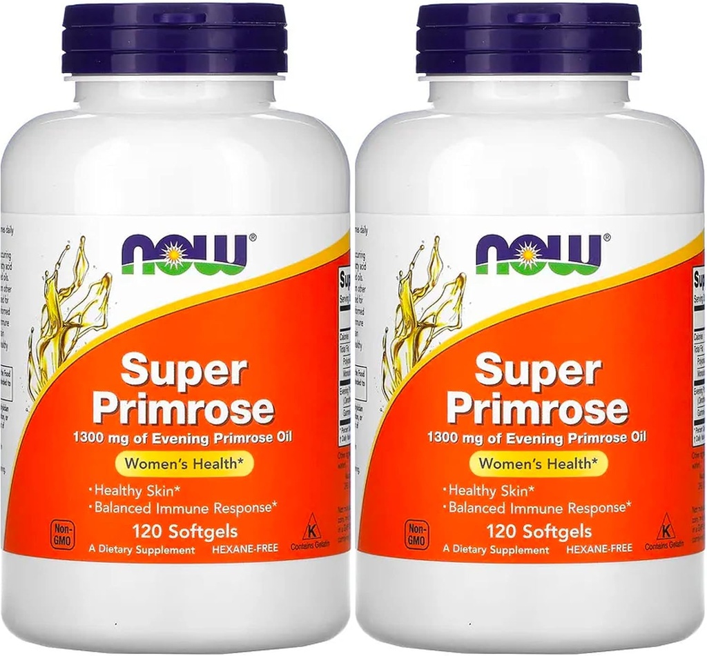 Acum alimente Super Primrose 1300mg, 120 geluri (Pachet de 2)