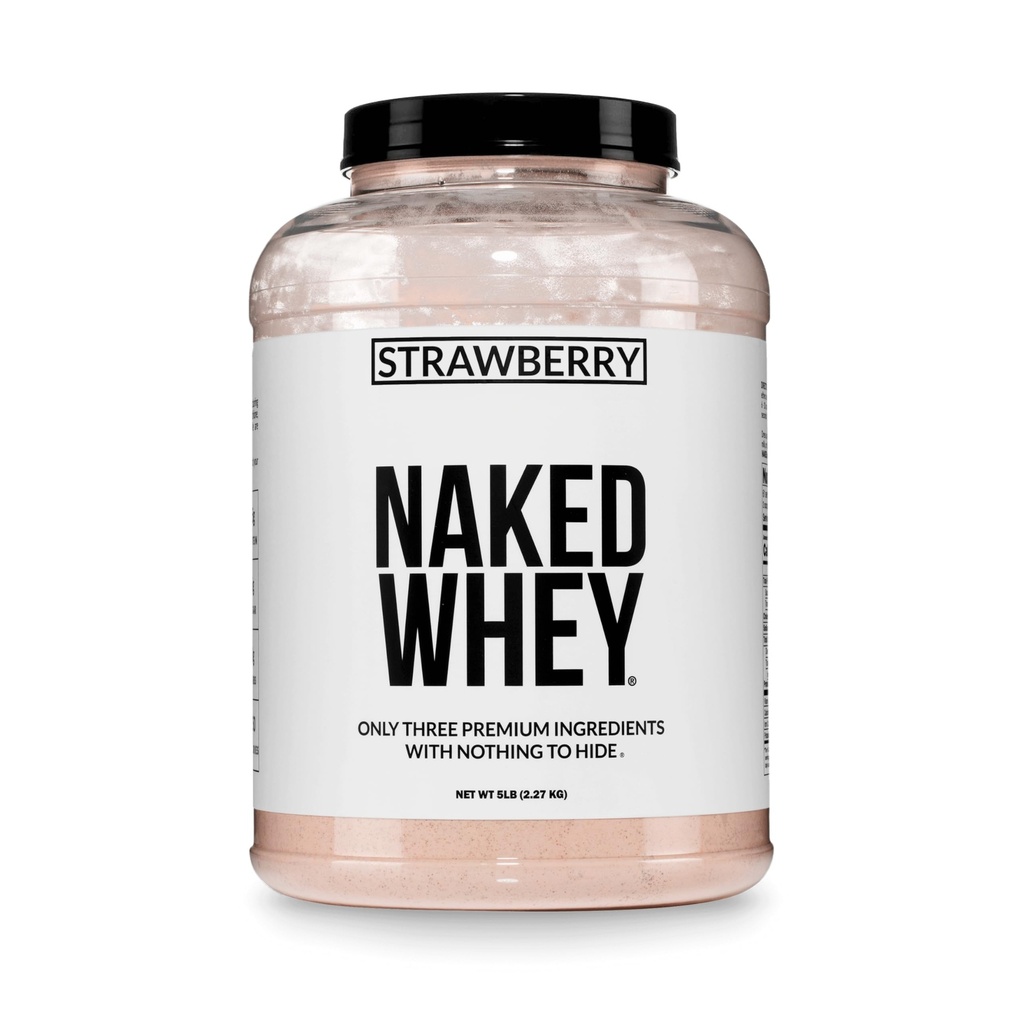 Proteină de căpșuni - toate iarba naturală Fed Whey Pulbere de proteine + căpșuni uscate + zahăr de nucă de cocos - 5lb vrac, fără OMG-uri, soia gratuit, gluten gratuit. Ajutor creștere musculară și recuperare - 61 Serviri