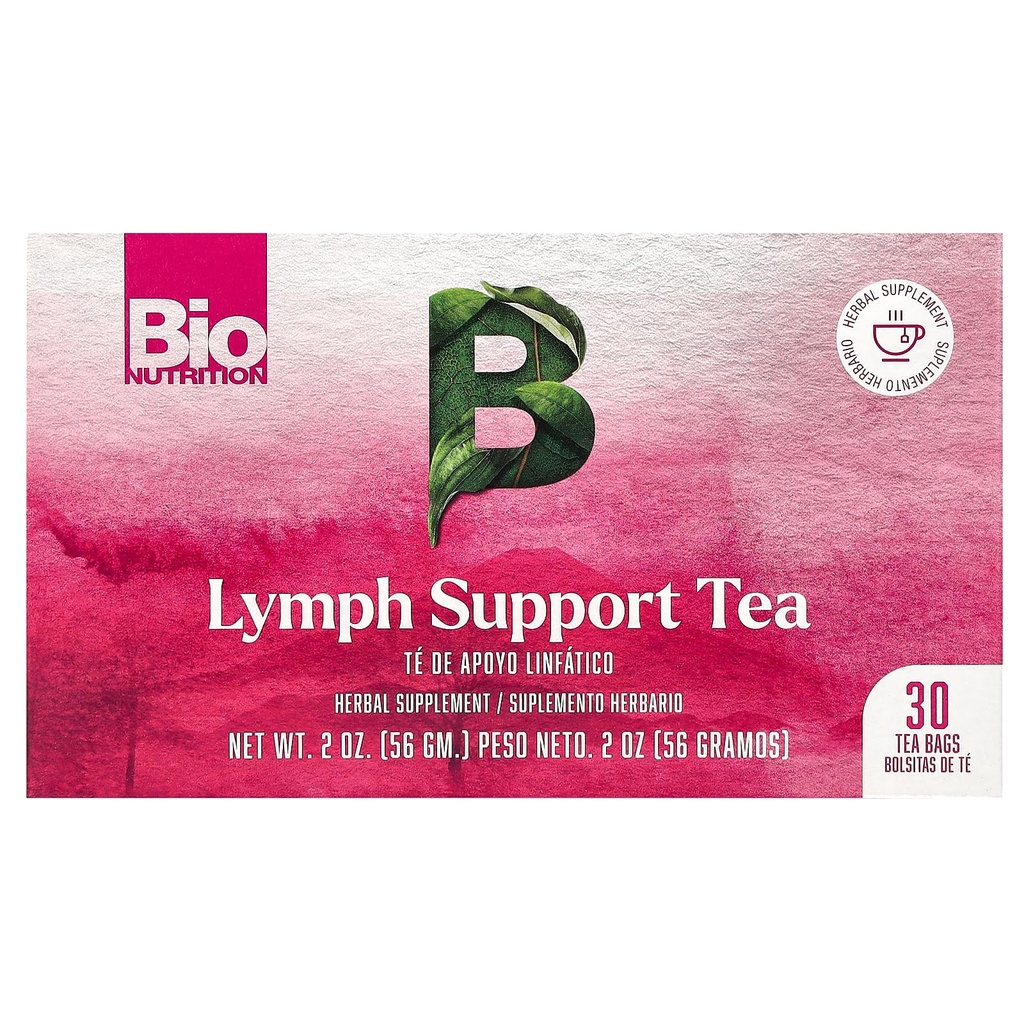 Bio Nutrition Lymph Support Ceai, Cafeina gratuit, 30 Ceai Bags, 2 oz (56 g)