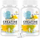 8-in-1 Creatin Monohidrat cu BCAA & HMB, 5000 mg pentru bărbaţi şi femei, Creatine Chews for Muscle, Recovery, Endurance & Force, High Absorbtion, Lemon Flavor, Sugar-Free, 180 comprimate