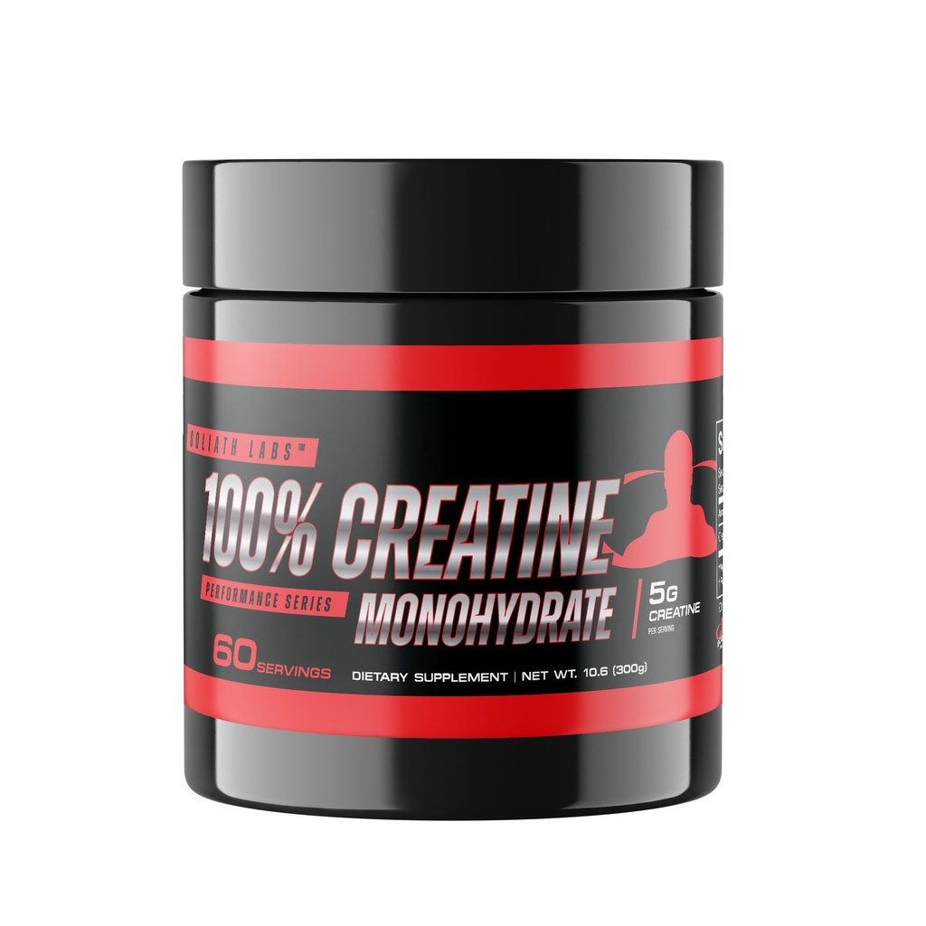 Goliath Labs Pure Creatin Monohidrat pulbere - 300g Micronized Creatina pentru Putere, Putere, Suport muscular & Rezistenta - 60 Serviri - Supliment de fitness pentru barbati si femei