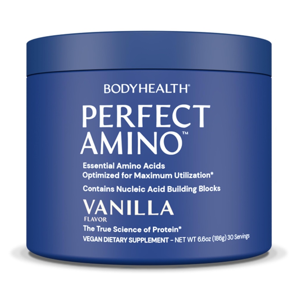 BodyHealth Perfect Amino Powder - BCAA și EAA pulbere pentru antrenament Pre și Post - Amino Acid Energetic Băutura pentru bărbați și femei pentru a sprijini Lean musculare și de recuperare - Vanilie - 30 Serviri
