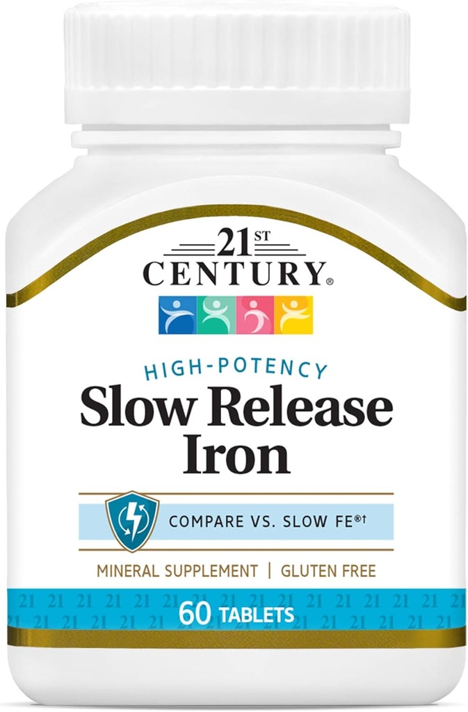 21st Century B 12 2500 mcg 110 Conte & Slow Release Iron 60 Count