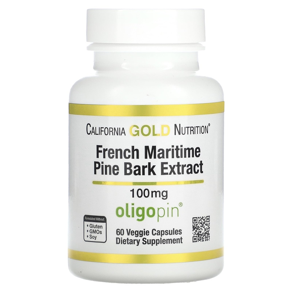 California Gold Nutrition Franceză Trak extract de pin maritim, Oligopin, 100 mg, 60 Veggie Capsule