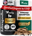 Capsulele Ashwagandha 1310mg cu Pepper negru - Statele Unite ale Americii Made Ashwagandha Suplimente pentru Suport Relaxare, Funcţie Cognitivă Normală şi Niveluri Echilibrate Energetice 