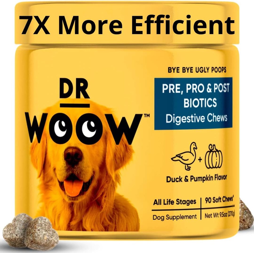 Probiotice pentru câini, Probiotice pentru câini de companie și enzime digestive, Duck & Pumpkin Flavor dog Suplimente probiotice, Vitamine câine Chews probiotice și prebiotice pentru câini, Dog Gas Relief