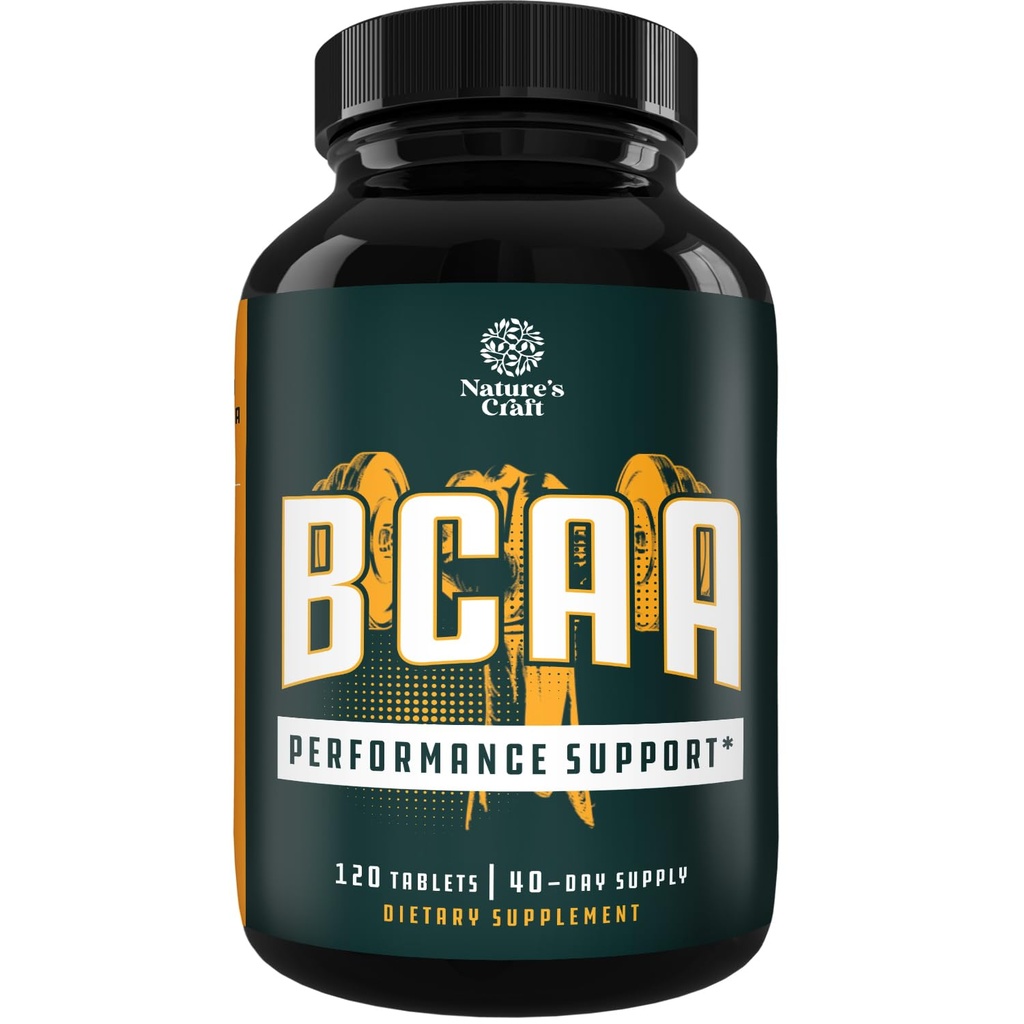 Sucursala Lanț Amino Acids Supliment - Vegan BCAA Tablete post antrenament Recuperare musculare și sprijin de creștere musculară - Ramură lanț Aminoacidi Supliment pentru bărbați și femei antrenament recuperare 120 Conte
