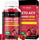 Totaria Keto ACV Gummies - 2000mg Apple Cider Otegar Gummies Statura de Sugar-Suport gratuit Sănătate cu Probiotice, B12, Keto Suplimente pentru Femei & Bărbaţi, 60 Conte