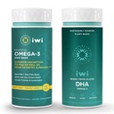 Iwi Omega-3 Essential & DHA Omega-3 Bundle, 30 Servings, Vegan-Based plante Algae Omega 3, Krill & Fish Oil Alternative, No Fishy Aftergust
