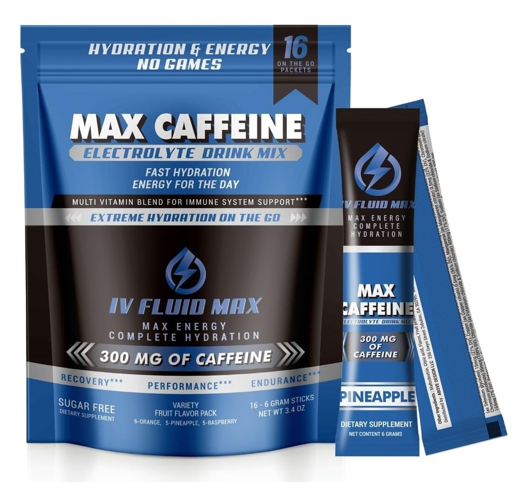 Accelerația de hidratare - 300 mg de cafeină - Electrolit + Energetic Drink Mix - Preworkout / Recovery Drink
