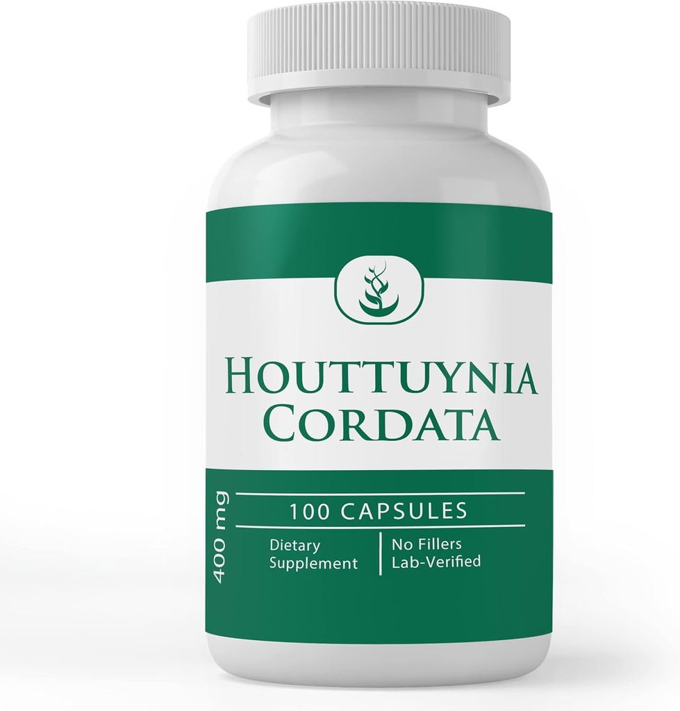 Ingrediente originale pure Houttuynia Cordata, (100 capsule) întotdeauna pură, fără aditivi sau Fillers, Lab verificat