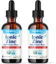 LIQUIDHEALTH USDA Crize de mare potenta de zinc organic - Urme de vitamina lichid mineral suplimentar pentru adulți, copii - Suport imun și digestiv, Skin & Wound Health - Statele Unite ale Americii Made, Vegan, Non-GMO (2 ambalaj)