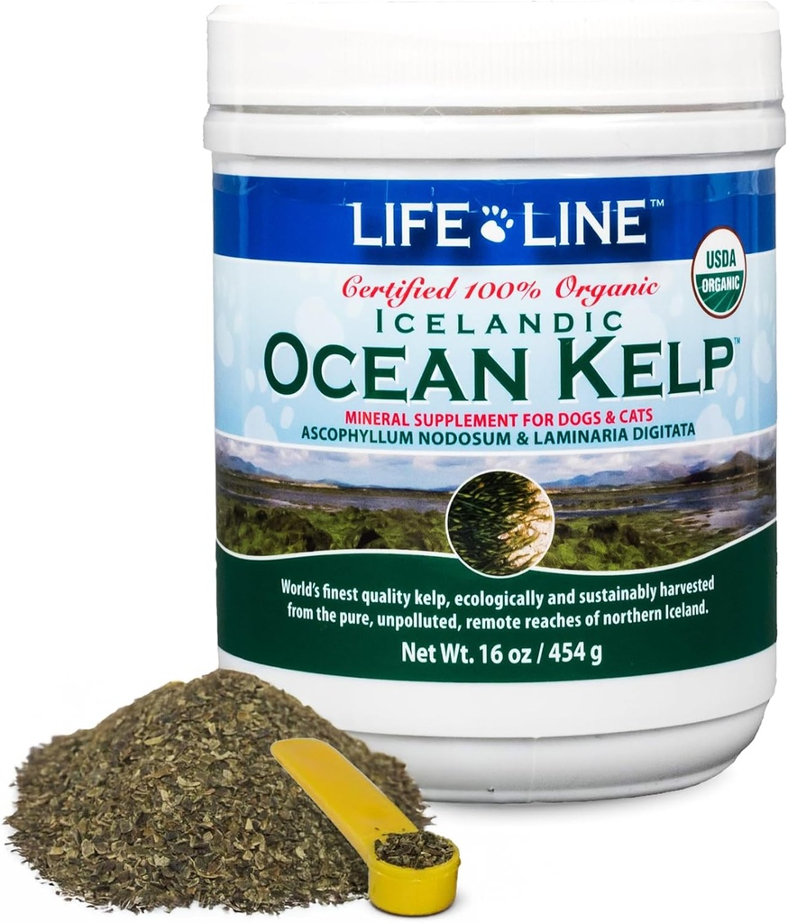 Linia de viață USDA Certified Organic Ocean Kelp pentru animale de companie & 