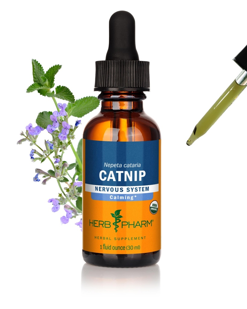Herb Pharm Certified Organic Catnip Extract lichid pentru calmarea suport sistem nervos, 1 Fl Oz