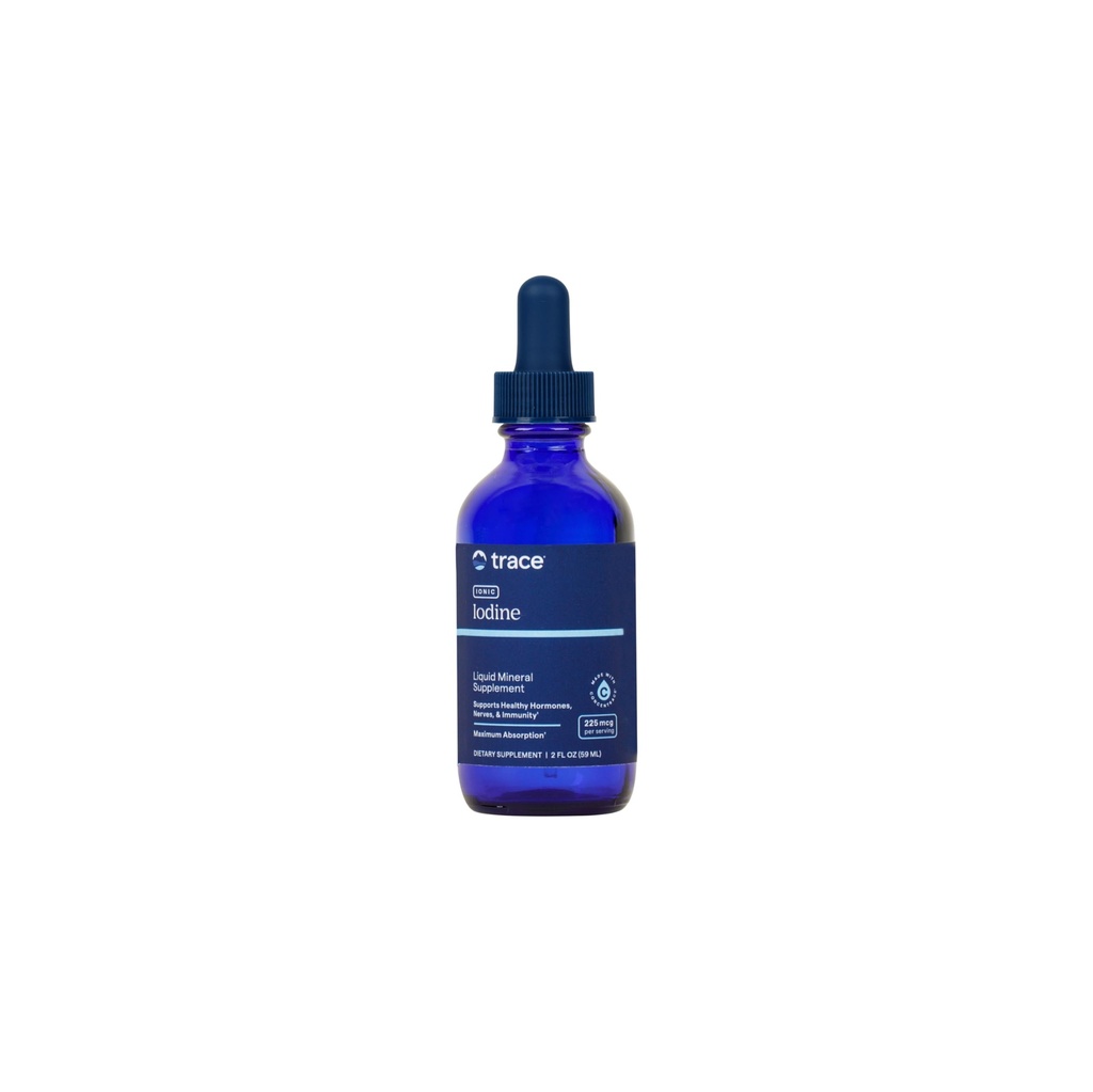 Trace Minerals Iodine 225 mcg - Gel Supliment pentru a sprijini sistemul imunitar și sănătatea tiroidiană - Iod picături cu magneziu - Suporturi Sistem nervos sănătos - 2 fl oz (295 Serviri)