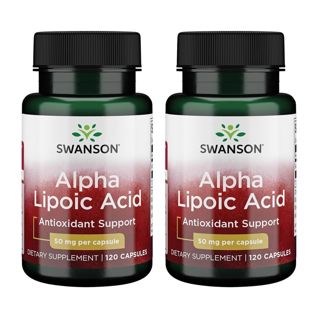 Swanson Alpha Acid lipoic 50 Milligrame 120 capsule (2 ambalaje)
