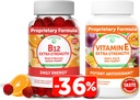 Lunakai Vitamina B12 și vitamina E Gummies Bundle - 3000 mcg Gumies pentru adulți Suport energetic și sănătatea osoasă - 250 mg 1000 ui Natural VIT E Plus C Suplimente