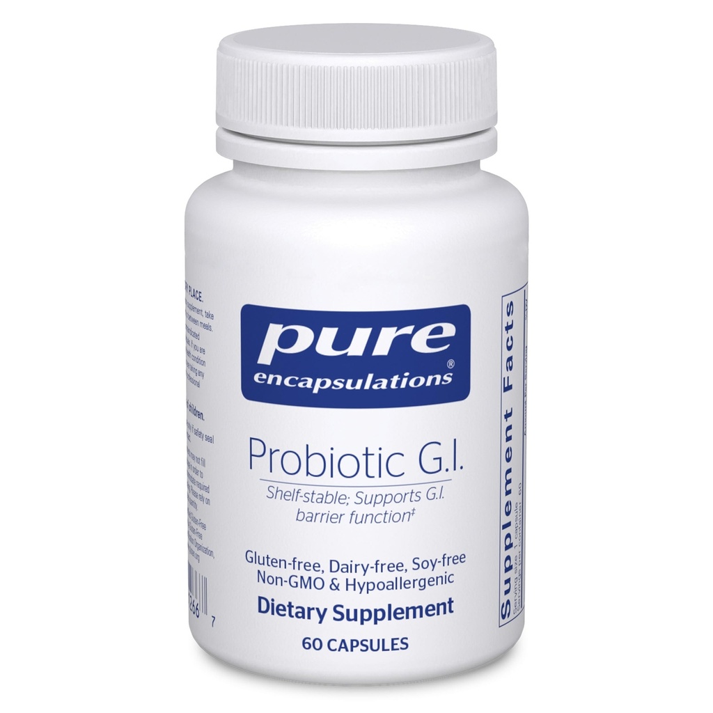 Pure Encapsulations Probiotic G.I. - Perioada de valabilitate Probiotic pentru sănătate intestinală şi suport gastro-intestinal - cu Lactobacillus & Bifidobactery - 60 capsule