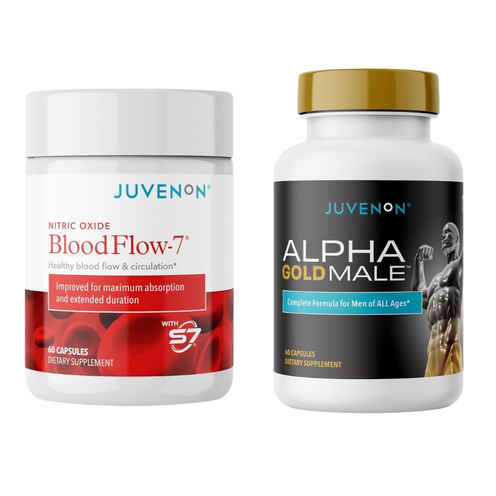 Juvenon BloodFlow-7 Suplimentul oxid nitric cu Nitrosigină + Alpha Gold Male