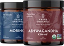TRIBE ORGANICS Endurance Duo: Organic KSM-66 Ashwagandha + Organic Moringa - Capsule Vegane - 2 luni de aprovizionare - Funcție cerebrală, focalizare, suport de mood, energie și putere