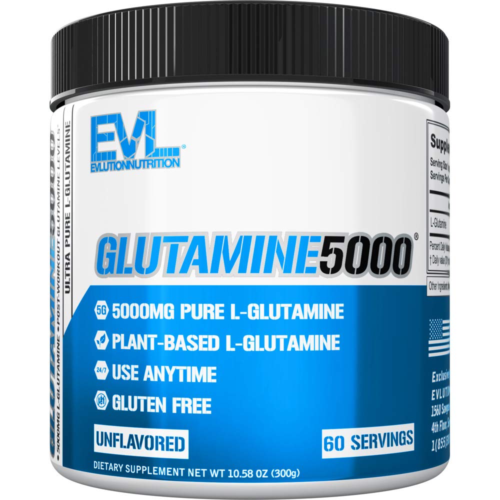 Pure Vegan L-Glutamine pulbere Supliment - Evlution Nutrition Oxid de azot Booster 5g L Glutamina Supliment pentru post antrenament recuperare pompa îmbunătățită de sănătate energie și imunitate - Nearomat