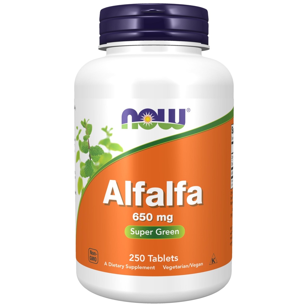 ACUM alimente Suplimente, Alfalfa 650 mg sursa de vitamina K, Superalimente verzi, 250 comprimate