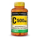 Mason Natural Vitamina C 500 mg, Immune Supplement & Antioxidant, promovează producția de colagen și protecția celulelor, 100 comprimate