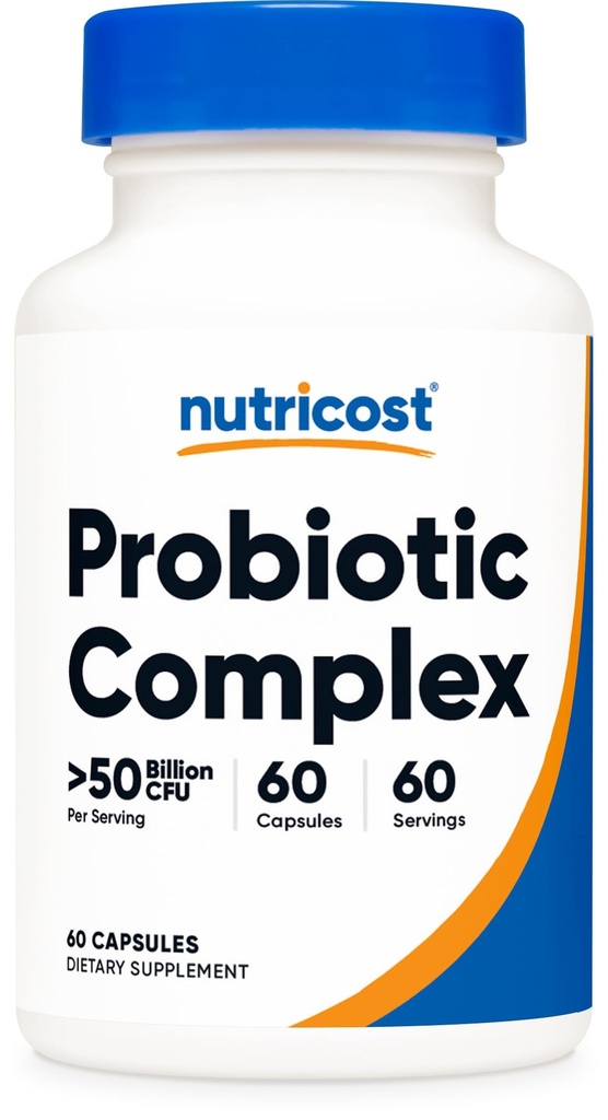 Nutricost Probiotic Complex - 50 miliarde CFU, 60 capsule - Probiotic pentru bărbaţi şi femei - Capsule vegetariene, non-GMO, gluten gratuit