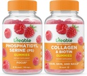 Fosfatidilserină (PS) vie + Colagen & Biotin, Gummie Bundle - mare Tasting, Supliment de vitamine, Gluten gratuit, OMG gratuit, Gummy masticabil