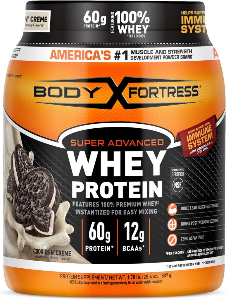 Body Fortress Super Advanced Whey Proteine Powder, Cookie-uri N