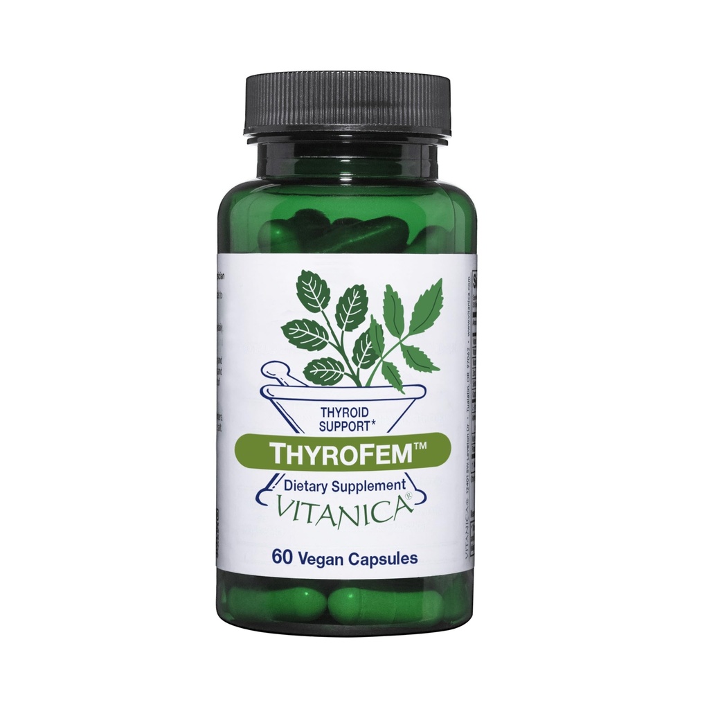 Vitanica ThyroFem, Asistenţă tiroidiană Glandă, Vegan, 60 capsule