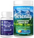 Nature's Perfect Night Melatonin 20mg rapid dizolva mixt Berry 180 Conte cu Serenity Magneziu pulbere 15 oz Lemon Raspberry