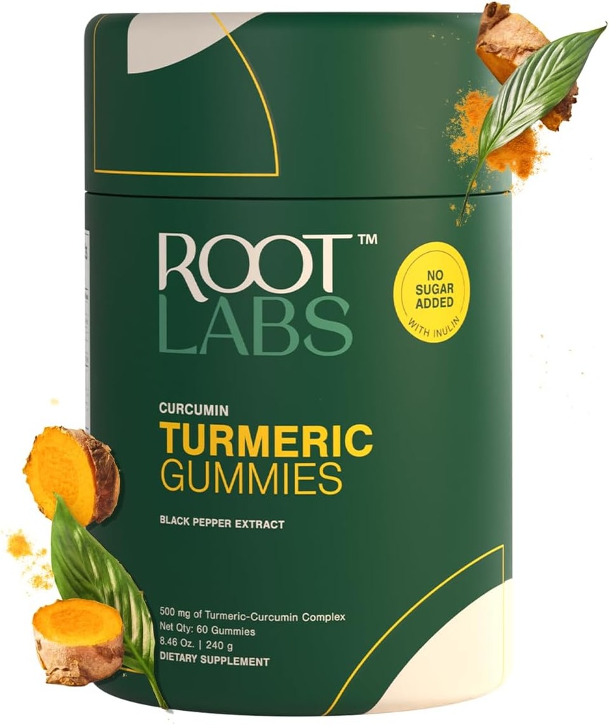 Gume de turmerie I No Adăugat Zahăr I 95% Curcumin & Black Pepper Extract I pentru adulți și copii I non-GMO I 100% Natural & Organic I Tert Parte testat I 500 mg I 60 Gummy