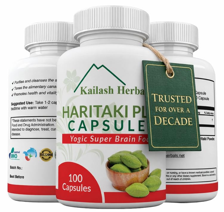 Capsulele Haritaki organice - Îmbunătățește digestia - detoxifiere și întinerire 