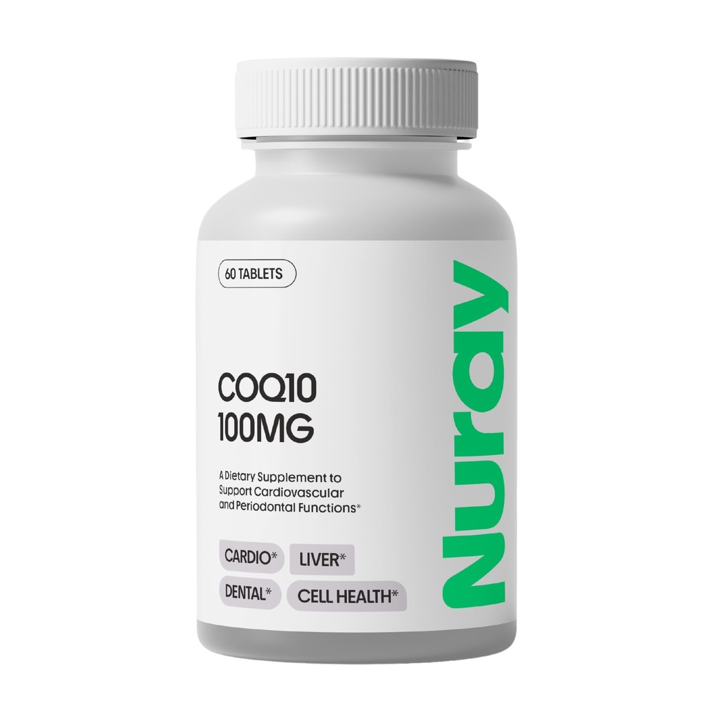 Nuray COQ10 100mg și Vitamina E Tablete masticabile - Distrugerea rapidă Orange Aroma Suplimente de energie - Sprijină Sănătatea inimii și funcția ficatului - 60 Conte, Vegetarian, Gluten gratuit