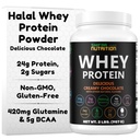 SHIFAA NUTRITION 2 Lbs Halal Whey Proteine pulbere Cremy Ciocolată. 24g Proteine, 5g BCAAs & 420mg Glutamina. pentru construirea musculare Lean & recuperare. Fără zahăr, Keto-Friendly, Gluten-Free, non-GMO
