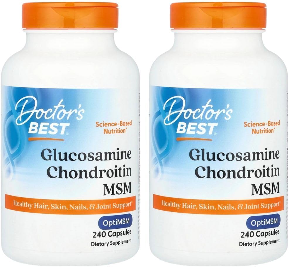 Cel mai bun medic, (2 ambalaj Glucosamină Chondroitin MSM cu OptiMSM, 240 Veggie Caps