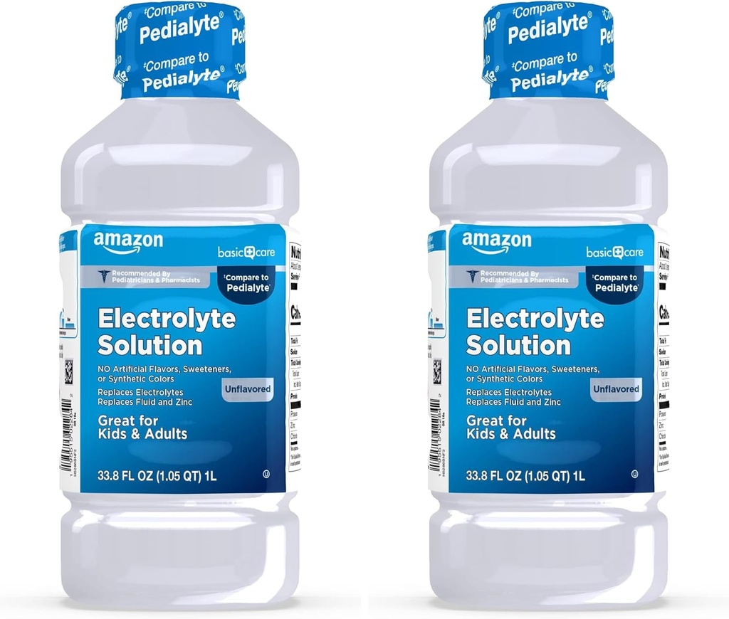 Ingrijire de baza Solutie Electroliti Orali, Nearomatizati, 33,8 Fl Oz (Pachet de 2)