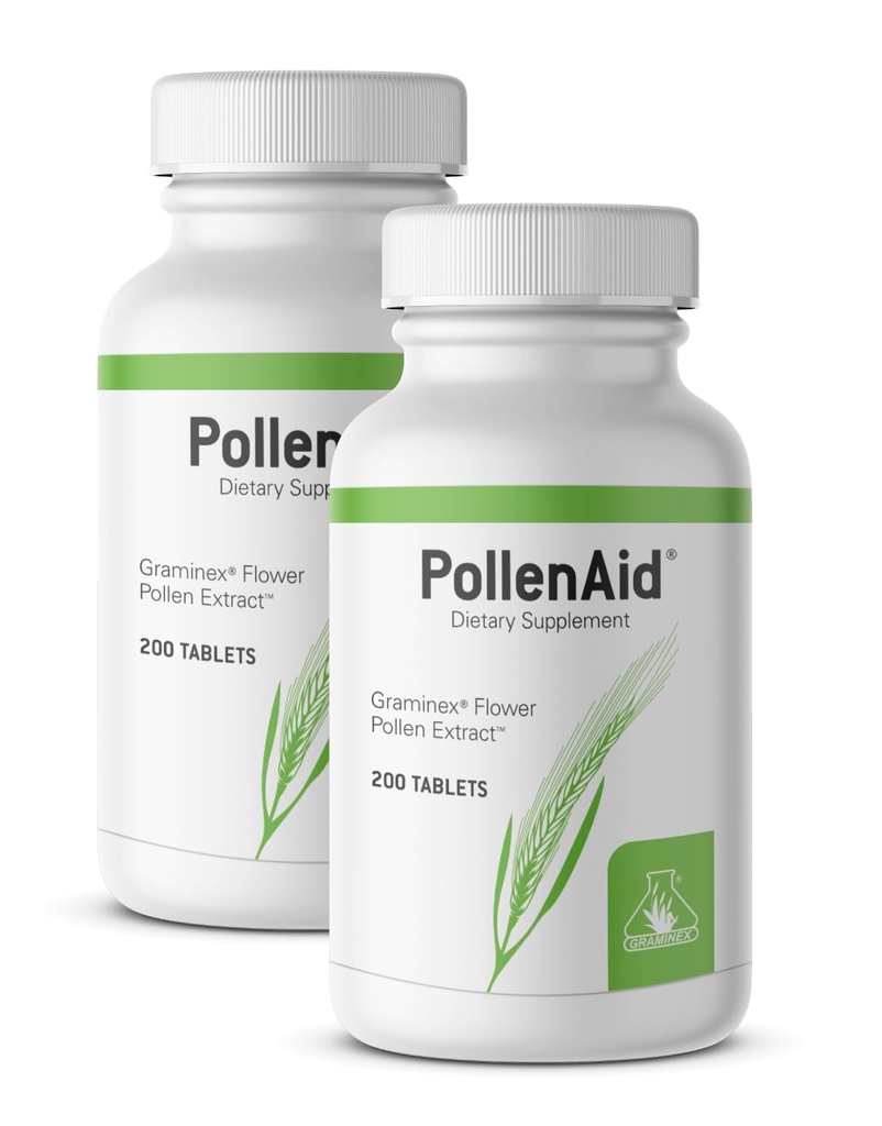 Graminex PollenAid Prostate Supliment: Toate Natural Prostata suport pentru controlul vezicii urinare & Tract Health, Rye Pollen Extract Made in USA, 200 comprimate (Pachet de 2)
