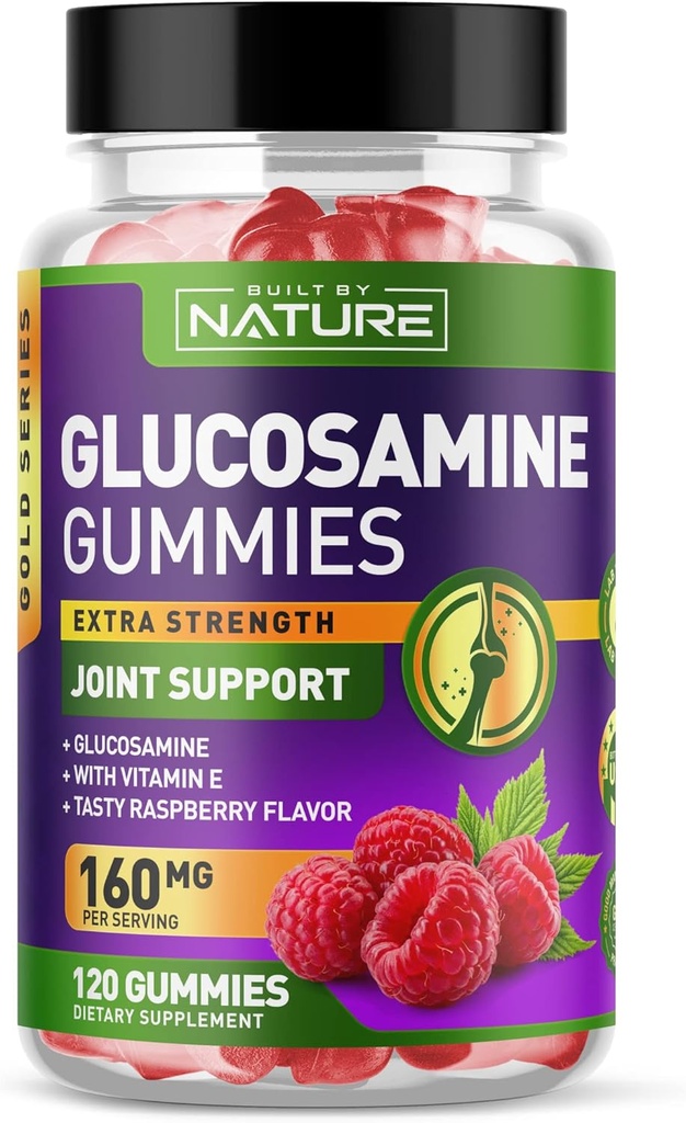 Gume glucosamine cu vitamina E - Advanced Joint Supplement Gummy, Antioxidant de mare potenta, Confort pentru spate, genunchi, mâini - 120 Gume