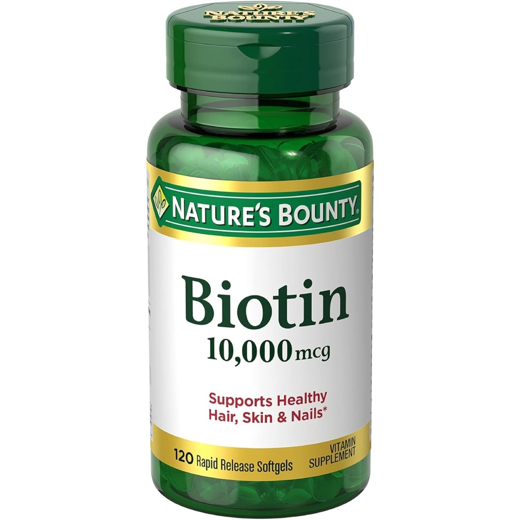 Natura's Bounty Biotin 10, 000 Mcg, Rapid Release Softgels 120 Ea (Pachet de 2)