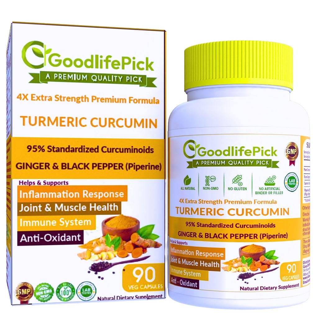 Capsule Turmeric Premium cu ghimbir și Pepper negru. Suplimentul turmeric de la Curcumina turmerică 95% Curcuminoide și rădăcină de ghimbir All Nature NonGMO NO Rice Powder NO Stearate NO Siliciu NO Gluten 90ct