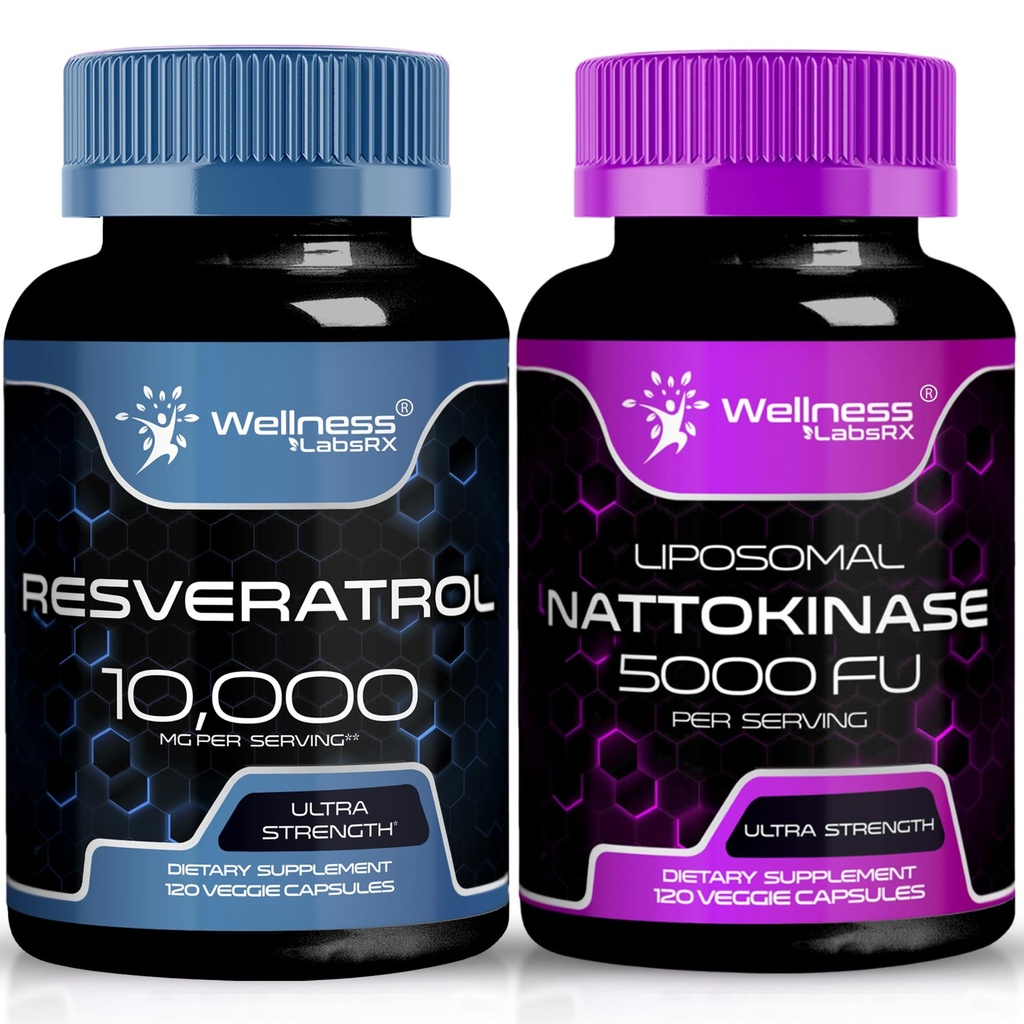 wellness LABSRX Resveratrol Capsule 10000 mg - Nattokinaza Supliment Capsule - 5000 FU