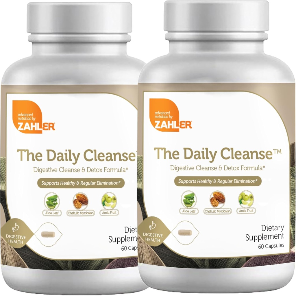 Zahler Daily Cleanse, Digestive Cleanse & Detox Formula, susţine eliminare sănătoasă şi regulată, 120 capsule